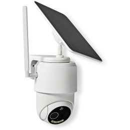 NEDIS IP kamera 4G solární/ venkovní/ IP65/ Wi-Fi/ 1080p/ PIR senzor/ USB-C/ microSD/ Android/ iOS/ bílá + solární panel