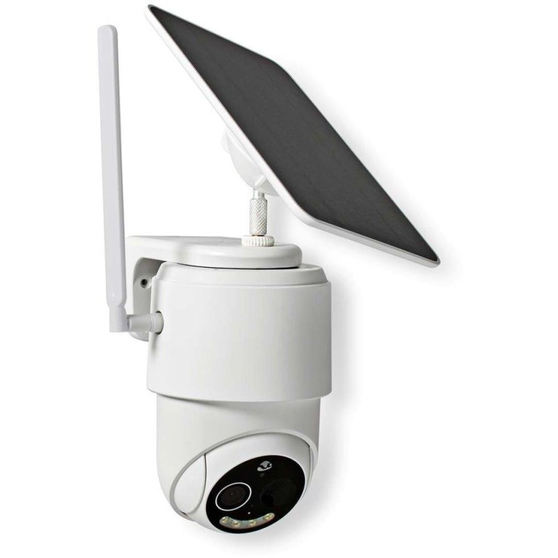 NEDIS IP kamera 4G solární/ venkovní/ IP65/ Wi-Fi/ 1080p/ PIR senzor/ USB-C/ microSD/ Android/ iOS/ bílá + solární panel