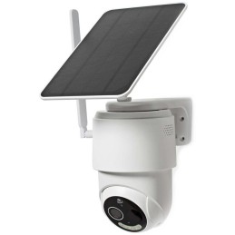 NEDIS IP kamera 4G solární/ venkovní/ IP65/ Wi-Fi/ 1080p/ PIR senzor/ USB-C/ microSD/ Android/ iOS/ bílá + solární panel