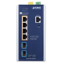 Planet IGS-6325-4UP2X průmyslový L3 switch, 4x2.5Gb, 2x10Gb SFP+, PoE 802.3bt 360W, 48-54VDC, -40~75°C, IP30, fanless