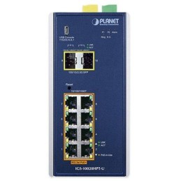 Planet IGS-10020HPT-U průmyslový L2 switch, 8x1Gb, 2x2.5Gb SFP, 8x PoE 802.3at 240W, 12-54VDC, -40~75°C, 1x USB, IP30