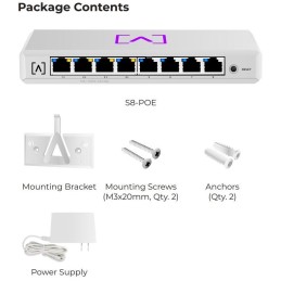ALTA Switch 8 POE - 8x Gbit RJ45, 4x PoE+ (PoE budget 60W)