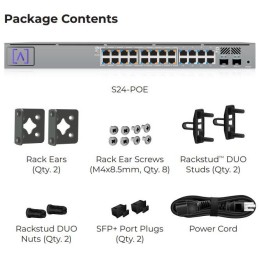 ALTA Switch 24 POE - 24x Gbit RJ45, 2x SFP+ port, 16x PoE+ (PoE budget 240W)