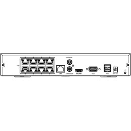 HiLook Powered by HIKVISION/ NVR-108MH-C/8P(D)/ 8 kamer/ 8x PoE/ 8Mpix/ HDMI/ VGA/ 2x USB/ LAN/ 1x SATA/ Kov