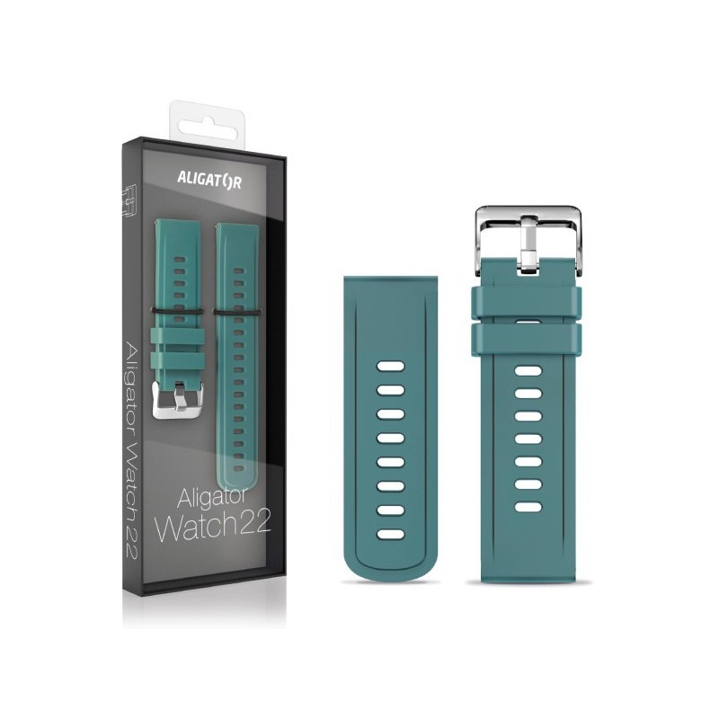 Pasek silikonowy 22mm, zielony