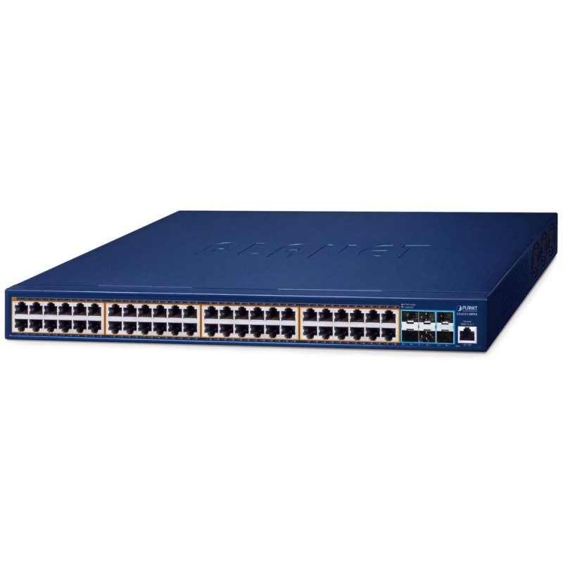 Planet GS-6311-48P6X L3 switch, 48x1Gb, 6x10Gb SFP+, 48x PoE 802.3at 600W, QoS
