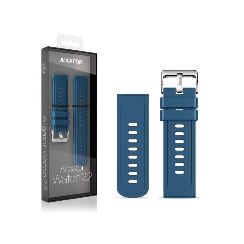 Silicone strap 22mm, blue