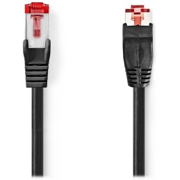 NEDIS síťový kabel CAT6/ zástrčka RJ45 - zástrčka RJ45/ úhlový z jedné strany/ černý/ 2 m