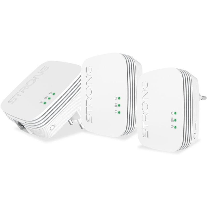 STRONG sada 3 adaptérů Powerline 600 TRI MINI/ 600 Mbit/s/ 1x LAN/ bílý
