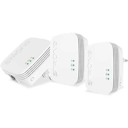 STRONG sada 3 adaptérů Powerline 600 TRI MINI/ 600 Mbit/s/ 1x LAN/ bílý