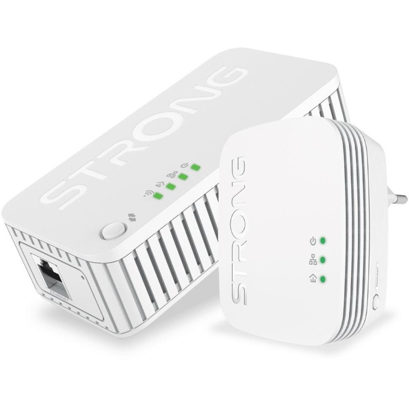 STRONG sada 2 adaptérů Powerline WF 1000 DUO MINI/ Powerline 1000 Mbit/s/ Wi-Fi 750 Mbit/s/ 1x LAN/ bílý