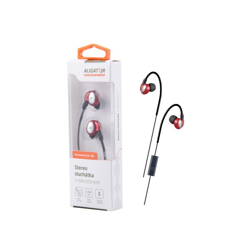 ALIGATOR sluchátka AE03 Sport Dynamic, červená