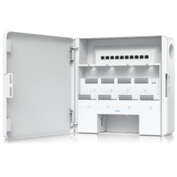 Ubiquiti Enterprise Access Hub - Rozbočovač, 10x GbE, 8x PoE Out 802.3af, 8x relé, 8+8 vstupů, záložní napájení