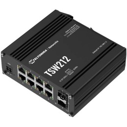 Teltonika TSW212 průmyslový L2 manažovaný switch, 8x 10/100/1000, 2x SFP, bez zdroje
