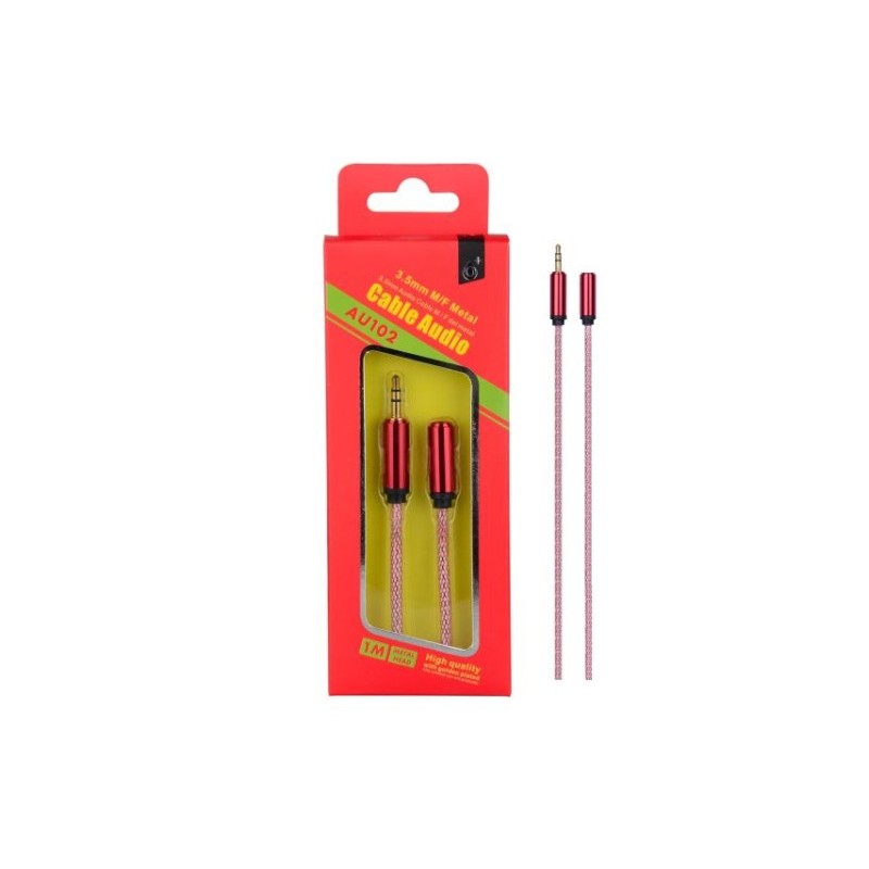 Audiokabel PLUS, 3,5mm Klinke, Stecker+Buchse, (AU102), rot