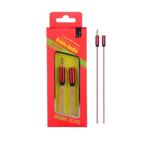 Audiokabel PLUS, 3,5mm Klinke, Stecker+Buchse, (AU102), rot