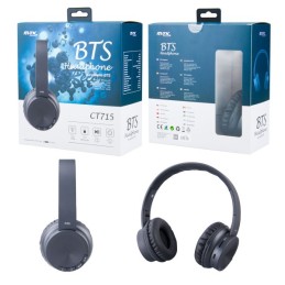 PLUS CT715 kabellose Kopfhörer mit Mikrofon, FM-Radio und microSD-Kartenleser