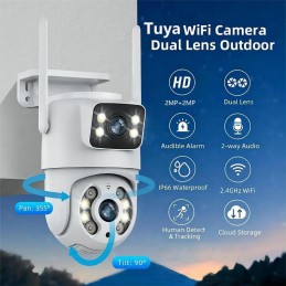 IMMAX NEO LITE SMART Security venkovní kamera DOUBLE, duální, 355° 90° P/T, Wi-Fi, 2x 2MP, ONVIF, TUYA