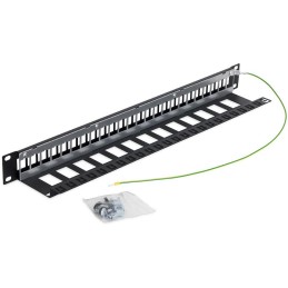 Triton 19' modulární patch panel 1U pro max. 24ks keystone,otvor 14,8x17,5mm , černý