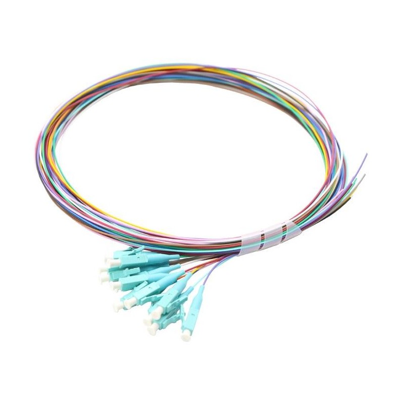 XtendLan FO pigtail LC/APC, 9/125, 0,9mm, 1m, LS0H, ZWP, sada 12 pigtailů různé barvy, G.652d