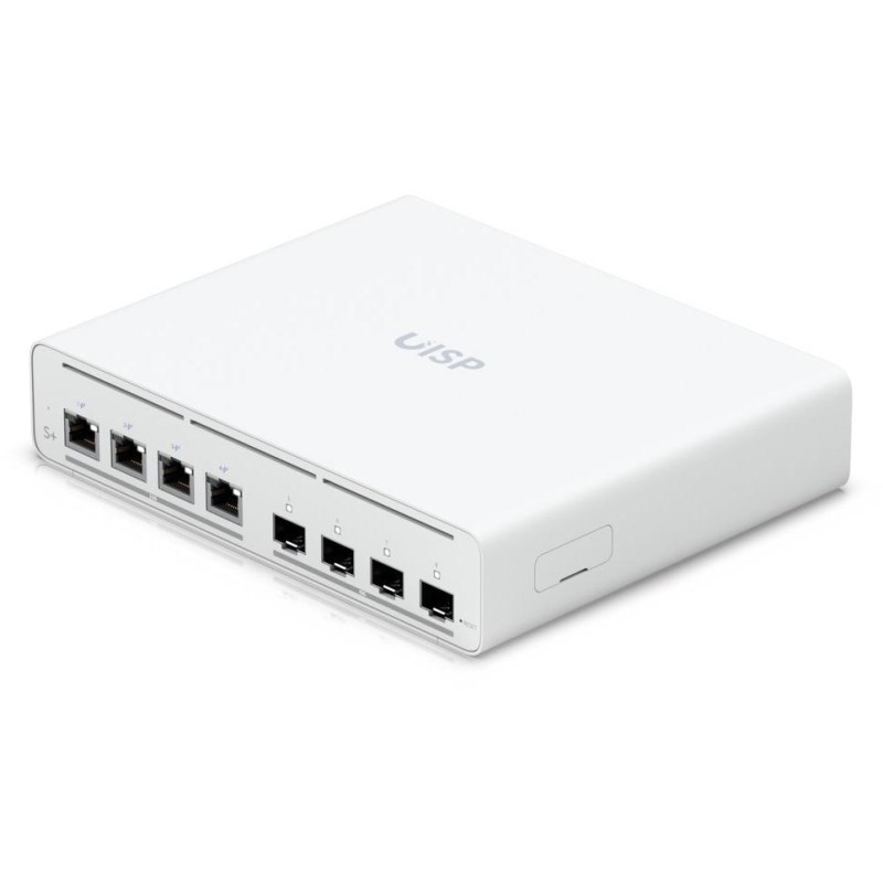 Ubiquiti UISP Switch Plus - 4x 2.5GbE, 4x SFP+, fanless, 4x PoE Out 27V (PoE budget 160 W)