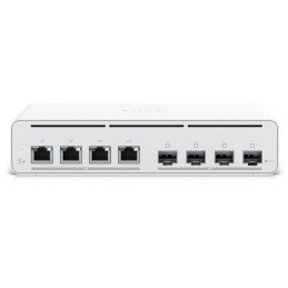 Ubiquiti UISP Switch Plus - 4x 2.5GbE, 4x SFP+, fanless, 4x PoE Out 27V (PoE budget 160 W)