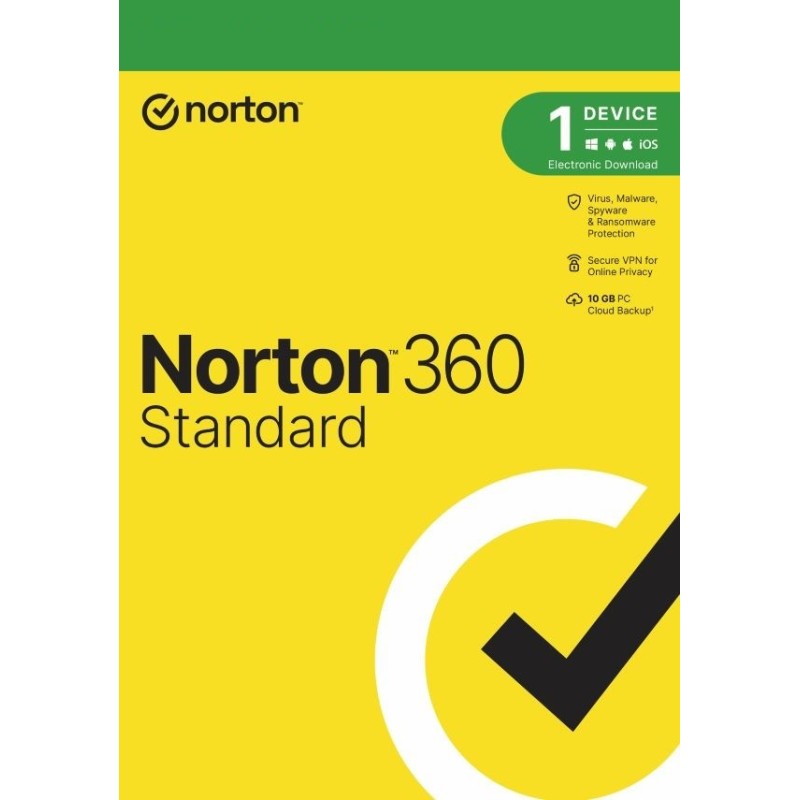 NORTON 360 STANDARD 10 GB, 1 Benutzer auf 1 Gerät für 2 Jahre – ESD