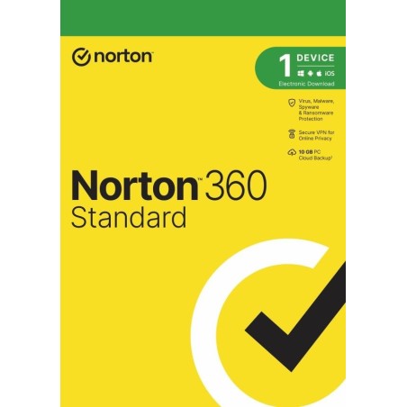NORTON 360 STANDARD 10 GB, 1 Benutzer auf 1 Gerät für 2 Jahre – ESD