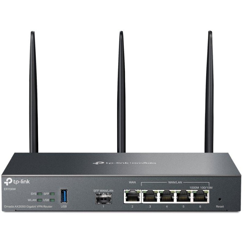 TP-Link ER706W VPN Router WiFi 6, 1x GWAN + 4x GWAN/LAN + 1x GWAN/LAN SFP, USB,  Omada SDN