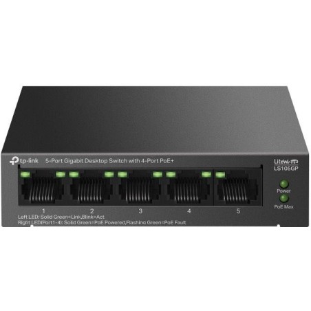 TP-Link LS105GP Switch 1x GLAN, 4x GLAN s PoE+, 65W