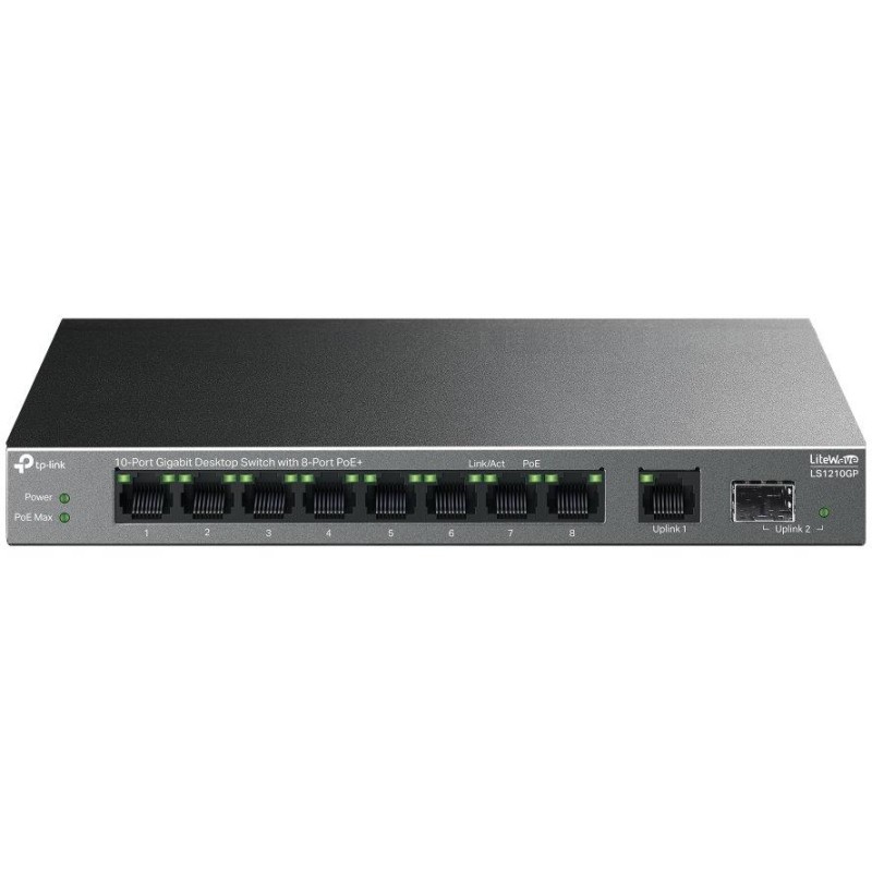 TP-Link LS1210GP Switch 1x GLAN, 8x GLAN s PoE+, 1x SFP, 61W