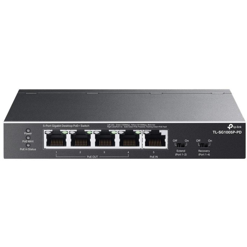 TP-Link TL-SG1005P-PD Switch 1x GLAN s PoE-in, 4x GLAN s PoE+