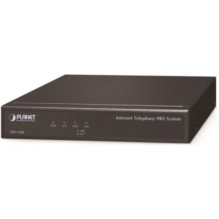 Planet IPX-1100, IP PBX, 100/50 uživatelů, IVR, záznamník/hlas.pošta, DID, BLF, FAX, Skype-SIP, VPN