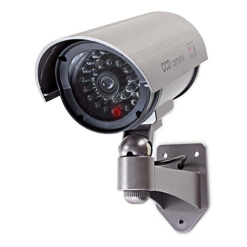 NEDIS atrapa bezpečnostní kamery s infračervenou LED/ bullet/ IP44/ venkovní/ šedá