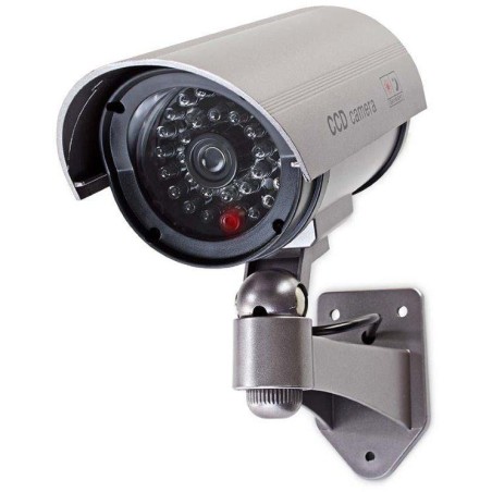 NEDIS atrapa bezpečnostní kamery s infračervenou LED/ bullet/ IP44/ venkovní/ šedá