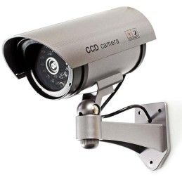 NEDIS atrapa bezpečnostní kamery s infračervenou LED/ bullet/ IP44/ venkovní/ šedá