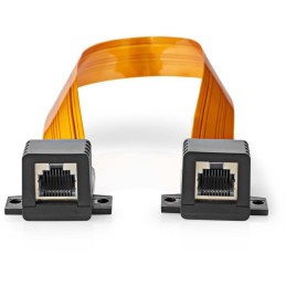 NEDIS Cat 5e UTP kabel/ RJ45 zásuvka - RJ45 zásuvka/ na okenní rámy/ vnitřní a venkovní/ plochý/ nylon/ černý/ box/ 30cm