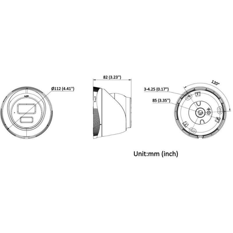 HiLook Powered by HIKVISION/ IPC-T280HA-LU/ Turret/ 8Mpix/ 2.8mm/ Smart ...