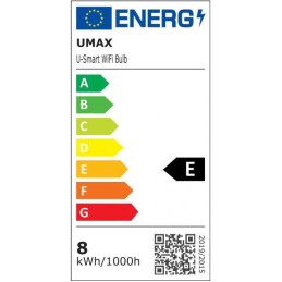 UMAX chytrá LED žárovka U-Smart Wifi Bulb/ Wi-Fi/ E27/ 8W/ 110-250V/ čeština/ RGB/ stmívatelná