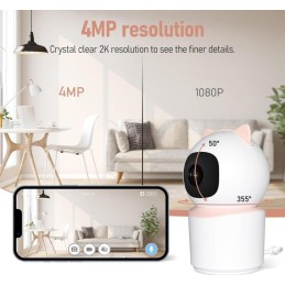 IMMAX NEO LITE SMART Security vnitřní kamera BABY, 355° 50°, P/T, Wi-Fi, 4MP, růžová, TUYA