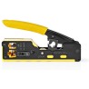 NEDIS Crimpzange/ CAT5/ CAT5e/ CAT6/ CAT6a/ CAT7/ RJ12/ RJ45/ Abisolieren/ Schneiden/ Gummi/Stahl/ Schwarz-Gelb