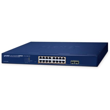Planet GS-2210-16P2S WEBsmart L2 switch, 16x1Gb, 2x1Gb SFP, 16x PoE 802.3at 240W, QoS