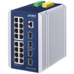 Planet IGS-6325-16T4X průmyslový L3 switch, 16x1Gb, 4x10Gb SFP+, -40~75°C, dual 9-48VDC, IP30, fanless