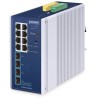 Przełącznik przemysłowy L2/L4 Planet IGS-4215-8T4X, 8x1Gb, 4x10Gb SFP+, -40~75°C, 9-48VDC, IP30, bezwentylatorowy