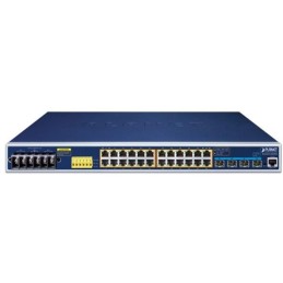 Planet IGS-6325-24UP4X průmyslový L3 switch, 24x1Gb, 4x10Gb SFP+, 24x PoE 802.3bt 720W, -40~75°C, dual 48-54VDC, IP30