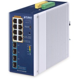 Planet IGS-4215-8UP4X průmyslový L2 switch, 8x1Gb, 4x10Gb SFP+,8x PoE 802.3bt 240W, -40~75°C, dual 48-54VDC,IP30,fanless