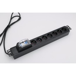 XtendLan 19'' rozvodný panel 7x 230V, ČSN, s nadproudovým jističem/vypínačem-ADV, 1,8 m