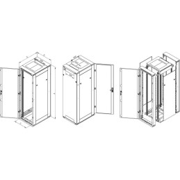 Triton 19' rozvaděč stojanový rozebiratelný 32U/600x800 RAL7035, šedá