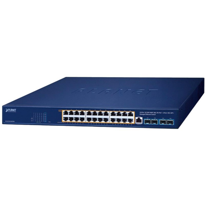Planet GS-4210-24UP4X L2/L4 switch, 24x1Gb, 4x10Gb SFP+, 24x PoE++ 802.3bt 720W, NMS, QoS