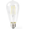 NEDIS Wi-Fi smart LED filament bulb/ E27/ ST64/ 5W/ 230V/ 500lm/ 2700K/ warm white/ dimmable/ clear